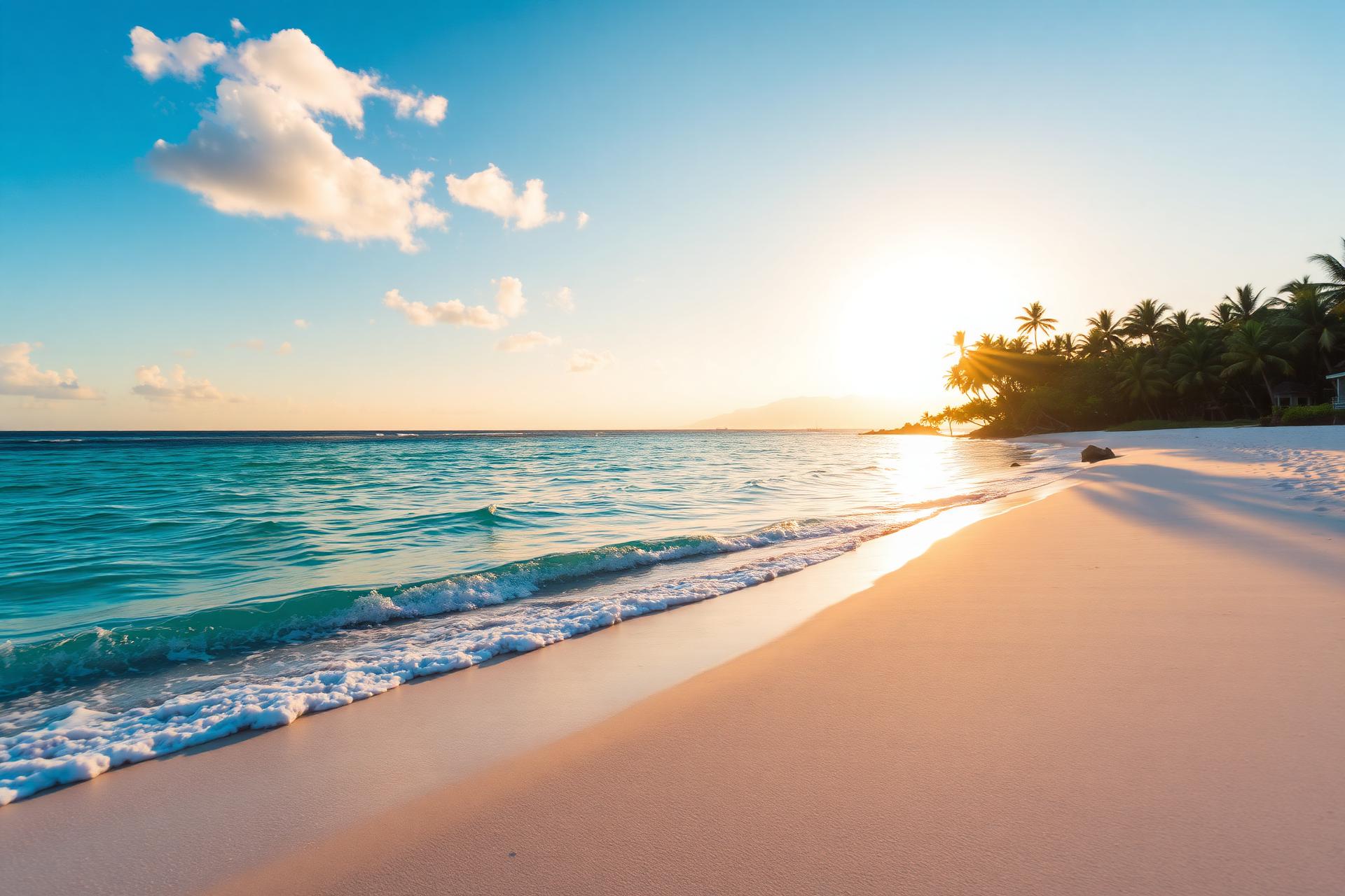 Praia ao entardecer